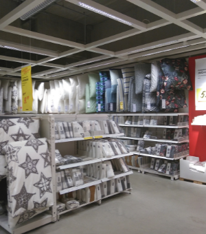 Sample exhibition of the bed linen department