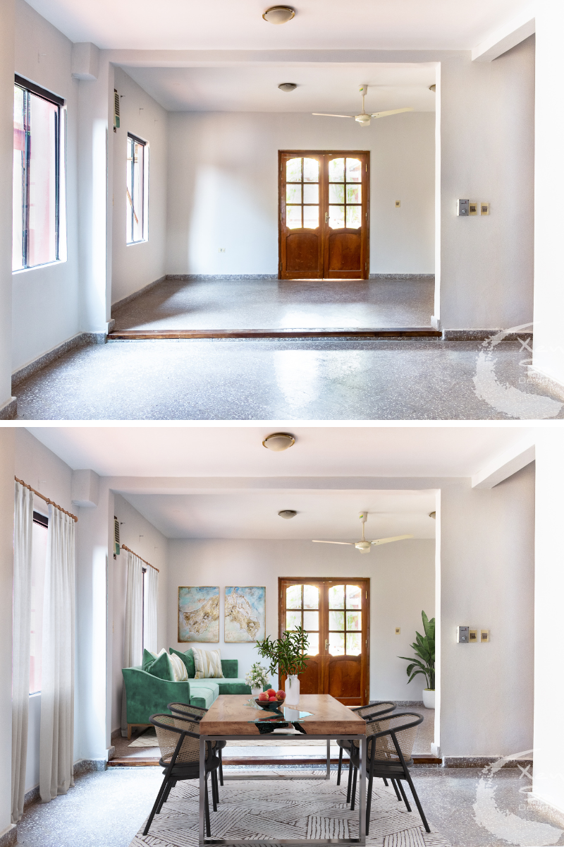 Virtual Staging before and after